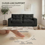 69" Corduroy Loveseat Sofa in a Box, High-Density Foam Couch, No Assembly - Image 5