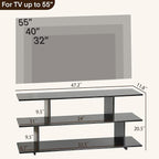 Bamboo TV Stand for TVs up to 55", 3 Tier Accent Entertainment Center - Image 2