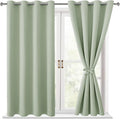 Blackout Curtains for Bedroom, 52 x 54 Inches Long, Seafoam Green | Thermal by Hiasan