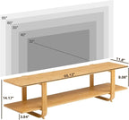 HollyHOME Bamboo TV Stand with Storage - Image 2