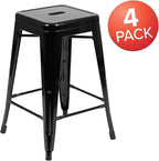 Flash Furniture Lily 24" High Metal Counter-Height, Indoor Bar Stool in Black - Image 4