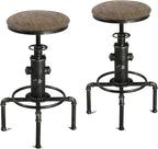 Topower Antique Vintage Industrial Barstool PU Leather Water Pipe Fire Hydrant by Topower