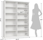 Rresyet 71.8" L *47.2“W Wooden Bookcase and Bookshelf – Extra Large Bookshelf - Image 2