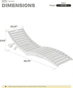 Folding HDPE Outdoor Chaise Lounge - Image 2