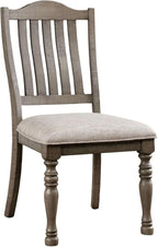 Transitional Style 2pcs Side Chairs Antique Gray Solid Wood Gray Fabric Dining - Image 7