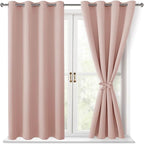 Blackout Curtains for Bedroom, 52 x 54 Inches Long, 2 Panels | Thermal Insulated by Hiasan