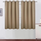Blackout Curtains 66 x 54 Inch Long Natural Curtains Set of 2 Panels Room by Lemomo