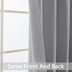 Yakamok Light Grey Room Darkening Window Curtains 52x36 Inch - Image 5