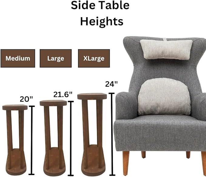 Oval Solid Wood Narrow Side Table, Slim End Table, Small Coffee Table - Image 3