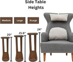 Oval Solid Wood Narrow Side Table, Slim Small Pedestal Coffee Table - Image 3