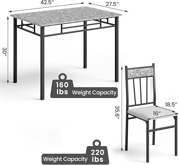 NAFORT 5 Piece Dining Table Set - Image 8