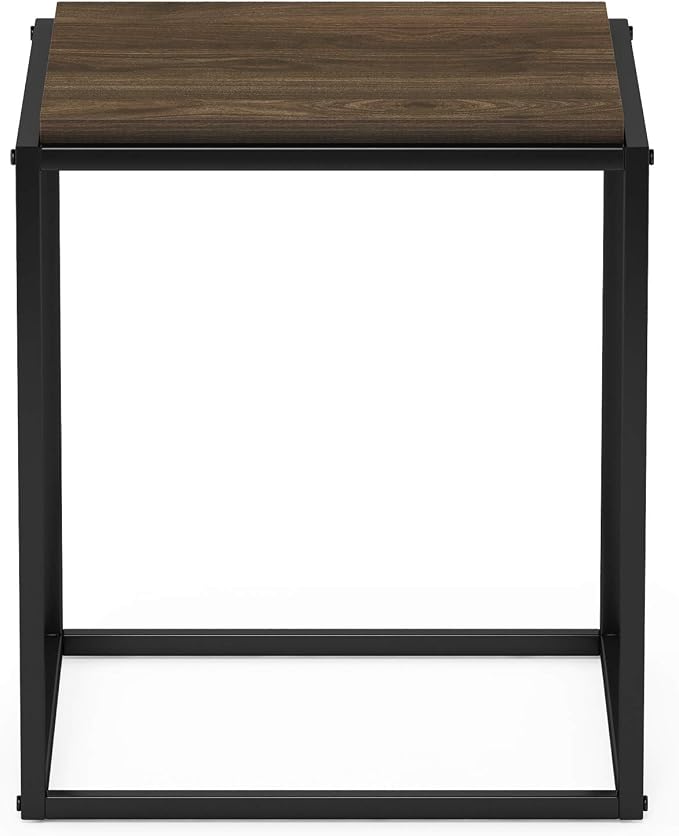 Furinno Moretti Cube Modern Stackable End Table Shelf, Columbia Walnut - Image 4