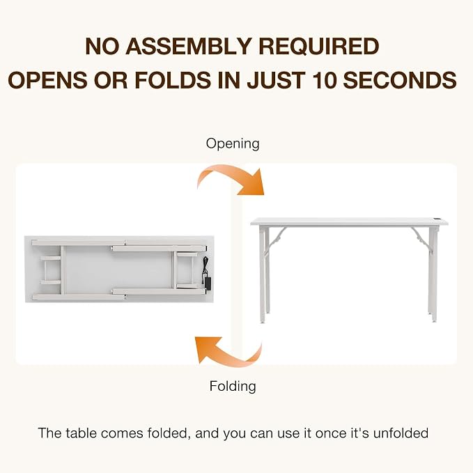 TEMI Long Computer Desk Folding Table - Image 3