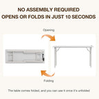 TEMI Long Computer Desk Folding Table - Image 3