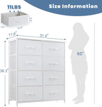 DUMOS Dresser for Bedroom with 8 Fabric Drawers, Tall Chest Organizer Units for - Image 3