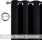 Yakamok Black Room Darkening Curtains 84 inch Sliding Door Drapes | 1 - Image 2