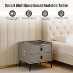 Smart Nightstand with Charging Station, Adjustable LED, USB Ports, Fingerprint - Image 3