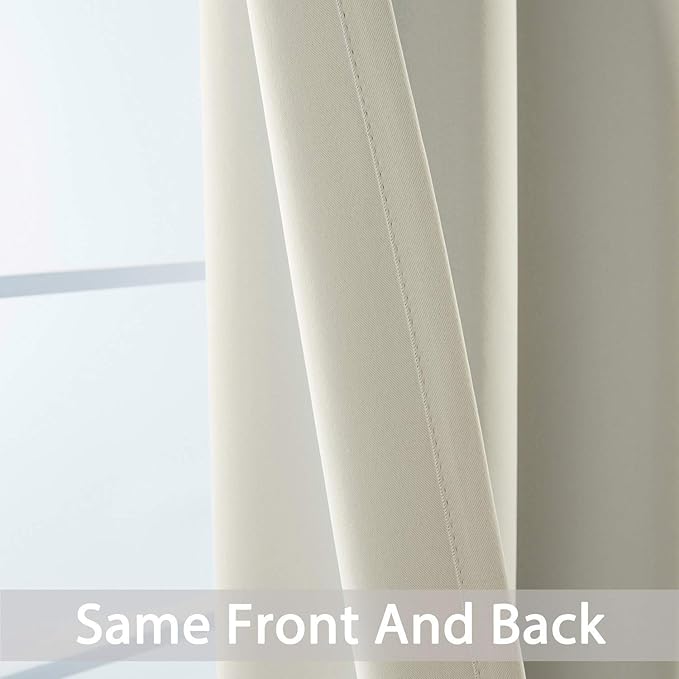 Yakamok Room Darkening Curtains 52x72 inch Length Light Beige-Living Room | 2 - Image 5