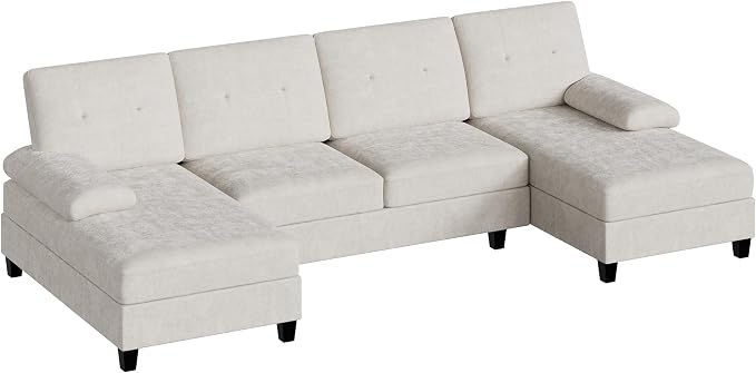 U-Shaped Sectional Couches for Living Room, 4 Seat Sofa - Image 3