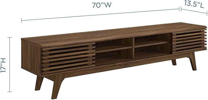 Modway Render 70" Mid-Century Modern Low Profile Media Console Entertainment TV - Image 3