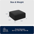 Avenco 35.4” Modular Ottoman, Corduroy Fabric, Zero Assembly Multifunctional - Image 2