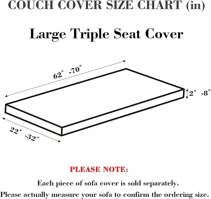 Couch Covers for 3 Cushion Sofa Pet Friendly Couch Cushion Covers Universal - Image 2