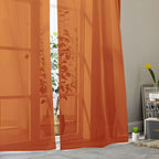 Sheer Orange Curtains for Bedroom Living Room 90 Inches Long 2 Panels Set - Image 9