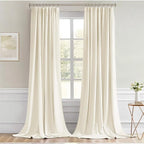 MIULEE Birch Back Tab Blackout Curtains 52x120 Inch Long 2 Panels Set | Rod - Image 9