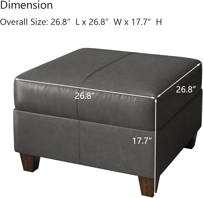 EASE MOOSE Faux Leather Square Ottoman Module - Image 2
