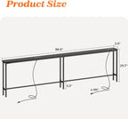 SUPERJARE Sofa Table with 2 Power Outlets and USB-C Ports, 5.9 Inch Narrow - Image 3