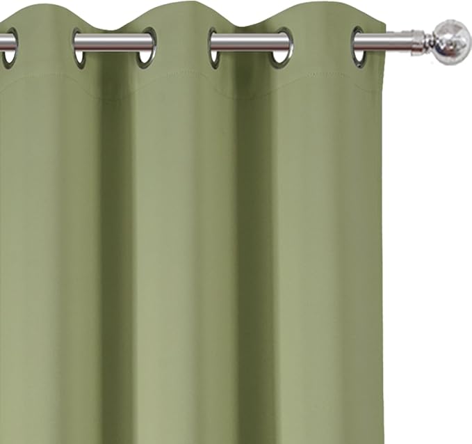 Sage Green Thermal Blackout Curtains/42 x 95 Inch/Set of 2 Panels Room - Image 6