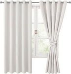 Blackout Curtains for Bedroom, 60 x 63 Inches Length Ivory 2 Panels | Thermal by Hiasan