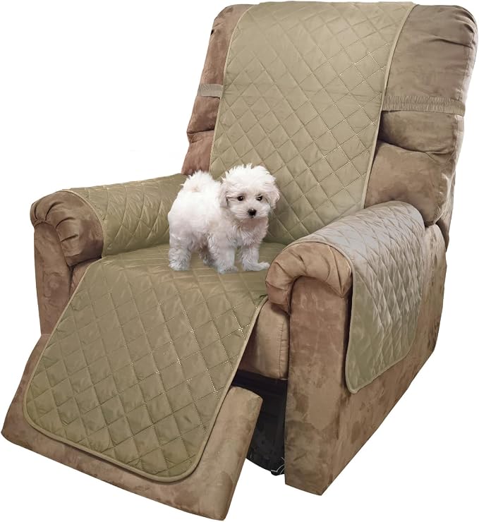 U-NICE HOME Reversible 23''Recliner Small Chair Cover, Light Camel/Beige | by U-NICEHOME