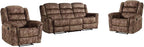 EBELLO 3 Pieces Reclining Living Room Set, Soft Fabric Manual Recliner Sofa - Image 8
