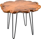 27.5 Inch Live Edge Side Table, Wood Small End Table - Image 7