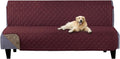 U-NICE HOME Futon Sofa Covers 68''Armless Couch Cover, Burgundy/Tan | Washable by U-NICEHOME