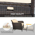 LEVELEVE Balcony Furniture 5 Piece Patio Conversation Set, PE Wicker Rattan - Image 4