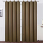 Blackout Curtains 52 x 84 inches Long Brown Curtains Set of 2 Panels Thermal by Lemomo