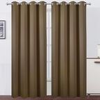 Brown Thermal Blackout Curtains/52 x 95 Inch/Set of 2 Panels Room Darkening by Lemomo