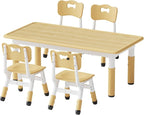Brelley Kids Table and 4 Chairs Set, Height Adjustable Toddler Table and Chair - Image 8