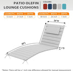 Sundale Outdoor Olefin Quilted Lounge Cushion Set of 2, Patio Foldable Chaise - Image 3
