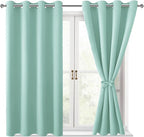 Blackout Curtains for Bedroom, 2 Drape Panels, 52 x 45 Inch | Thermal Insulated by Hiasan