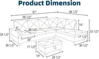 97.5" L Shaped Couch Set, Modular Sectional Couches - Image 2
