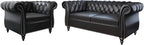 QHITTY 2 Piece Living Room Set, Sectional Chesterfield Sofa Chair Contemporary by QHITTYFurnitureLife
