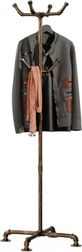 Industrial Coat Rack, Metal Pipe Coat Rack Stand Freestanding by THRONKENGER