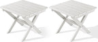 SERWALL Folding Outdoor Side Table Set of 2, Portable Adirondack Side Table by SERWALL