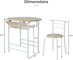VINGLI 31.5" Drop Leaf Dining Table Set - Image 7