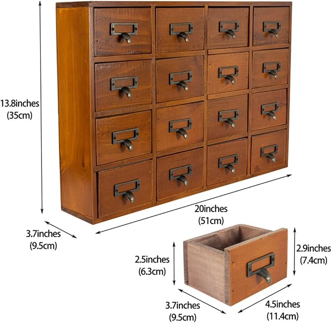 16 Drawers Apothecary Cabinet - Image 3