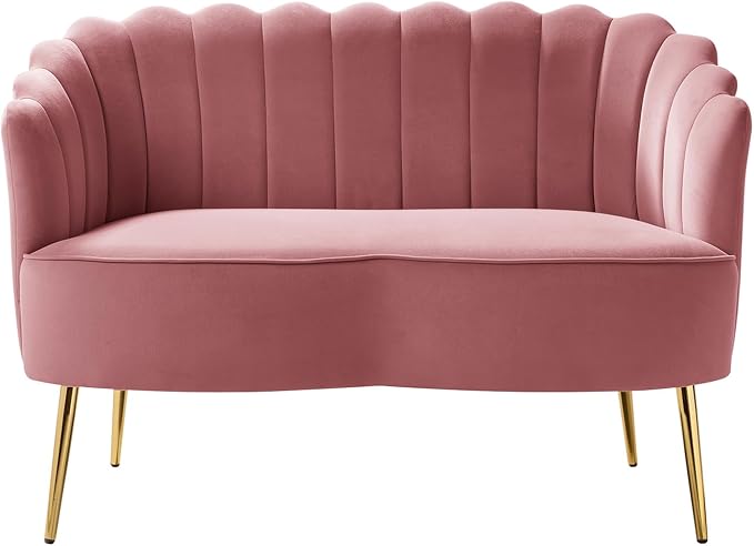 HULALA HOME Modern Velvet Loveseat Sofa - Image 8