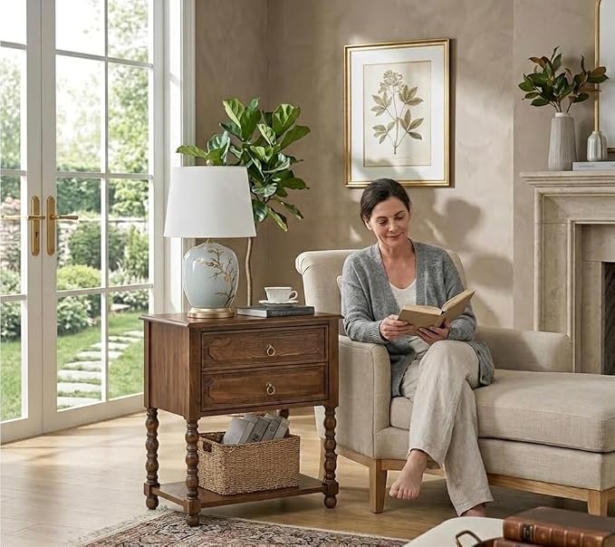 HULALA HOME Farmhouse Storage End Table - Image 7